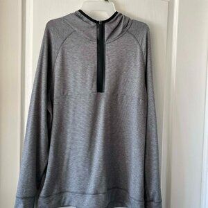 Champion C9 Gray Quarter Zip Hooded Pullover Sweatshirt Men's